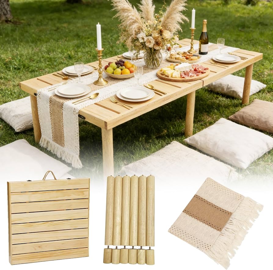 Boho Picnic Table (seats 6-8) — Avion Luxe event rental