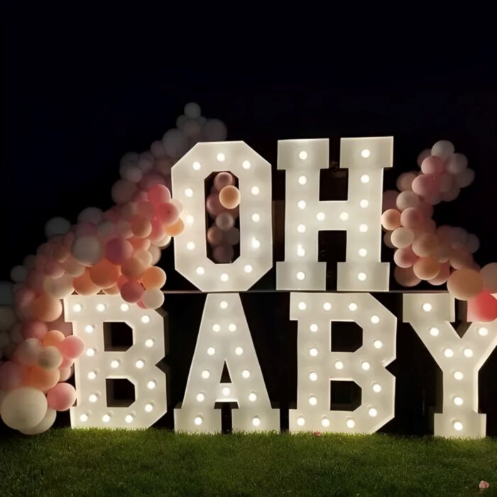 Oh Baby 3-5ft LED Letters (6 letters) — Avion Luxe event rental