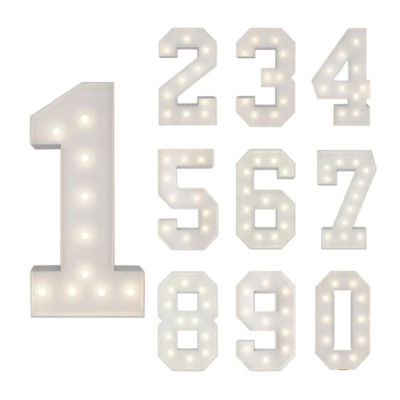 Marquee Numbers 4ft 0-9 Set (10 numbers) — Avion Luxe event rental
