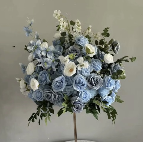 Blue Floral Arrangement 60cm — Avion Luxe event rental