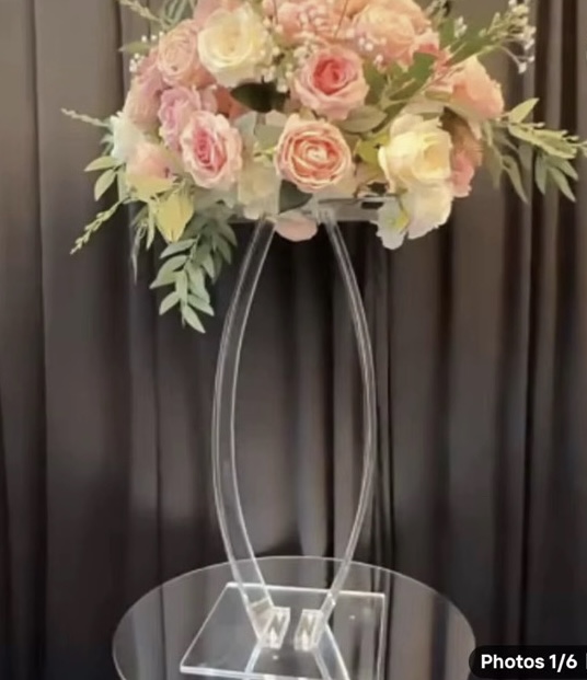 Acrylic Flower Stand Vase 30x30x80cm — Avion Luxe event rental