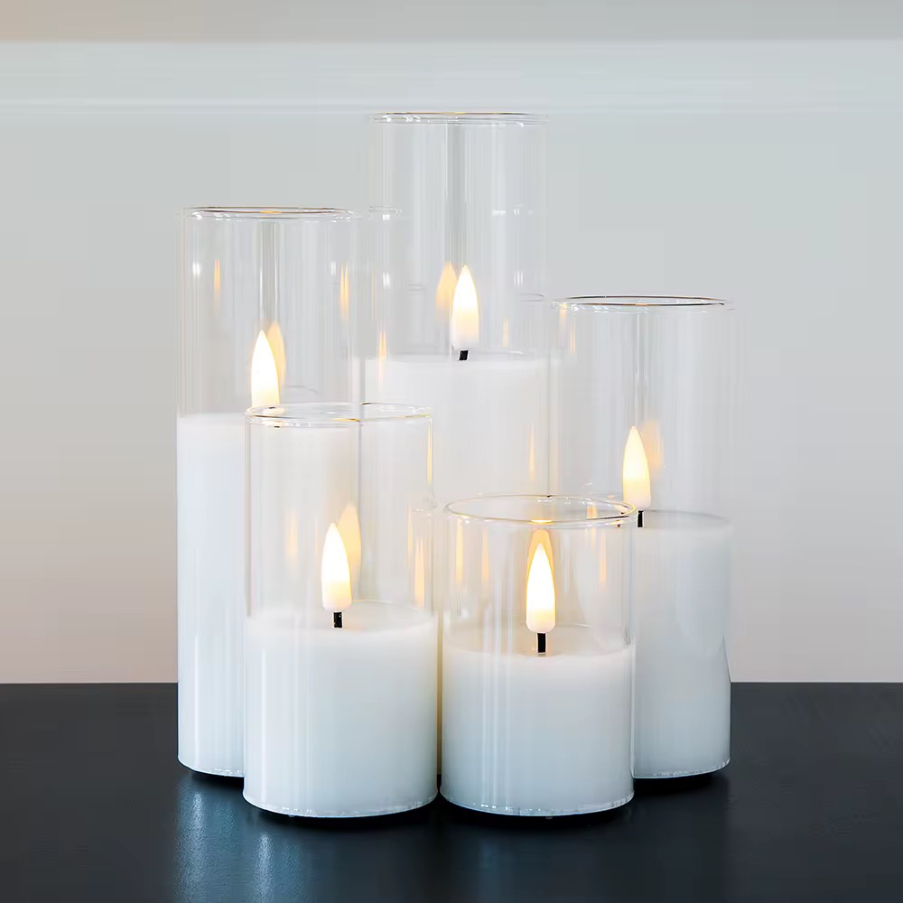 Mattis Set of 5 Pillar LED Candles — Avion Luxe event rental